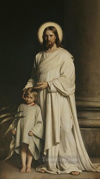 Christ and Boy religion Carl Heinrich Bloch Oil Paintings